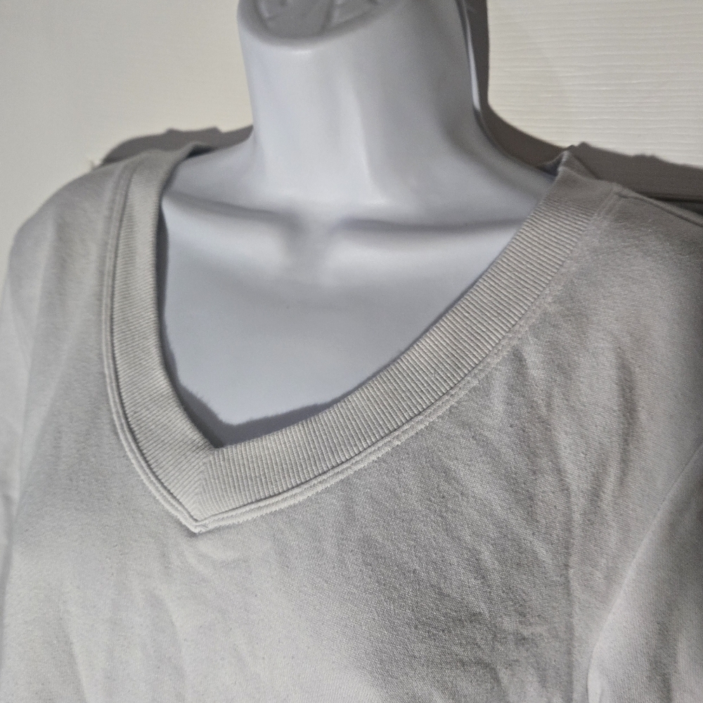 Calvin Klein Performance V Neck Cropped Sweatshirt Cinched Waist Lg Short Hoodie - Picture 6 of 15